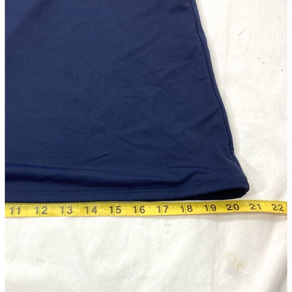 Athleta Tankini Swim Suit Top Blue Strappy Open Back Ruched Side XL Women Padded - Picture 11 of 14